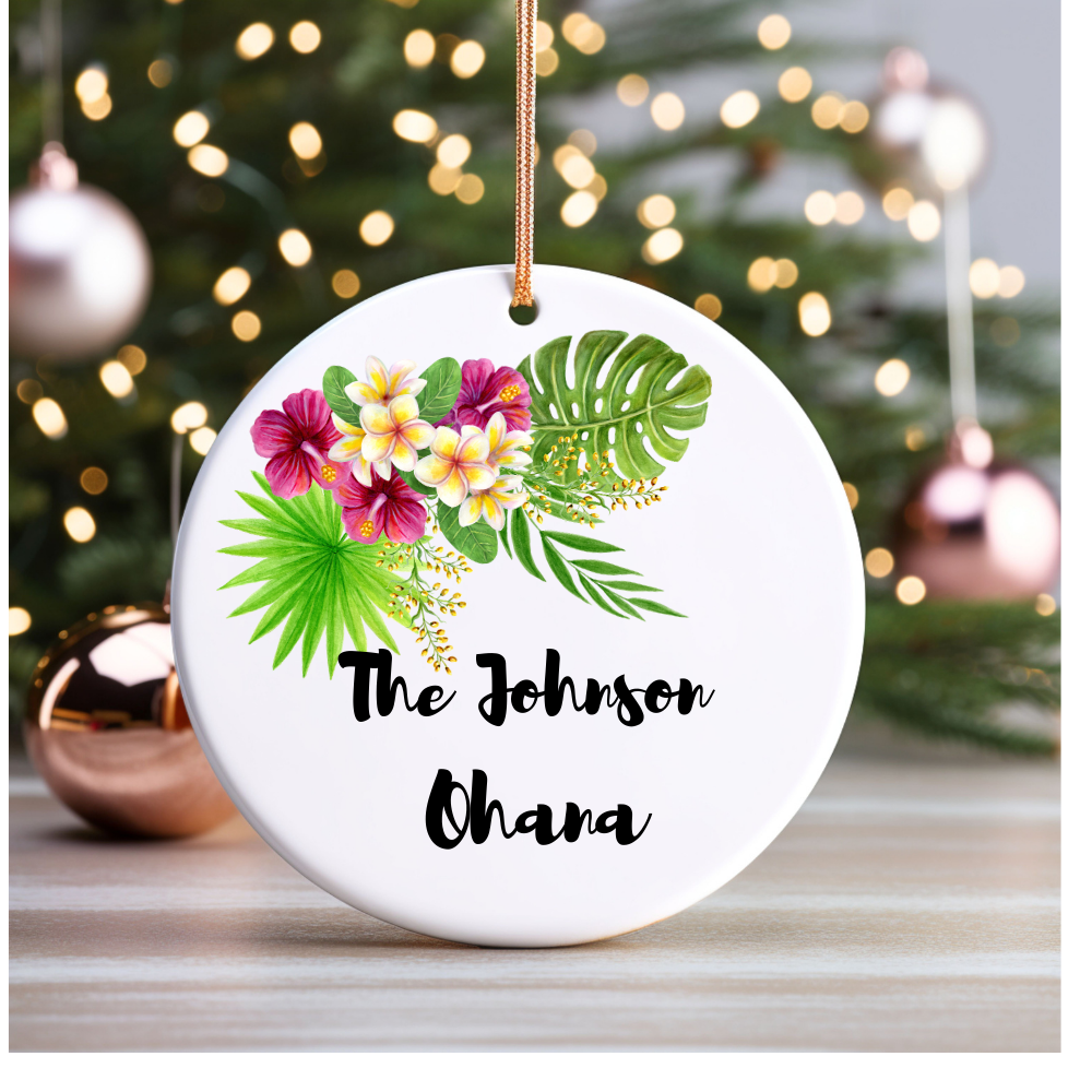 Hawaiian Bouquet-Personalized Ceramic Ornament