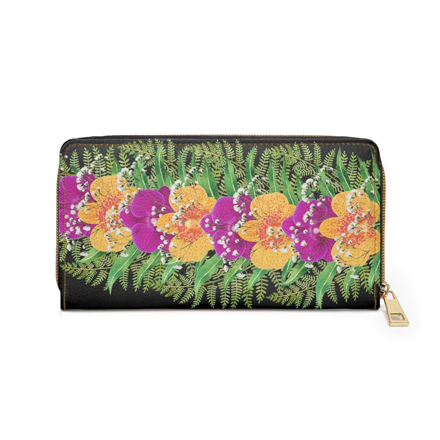 Assorted Orchid Design-Zippered Wallet
