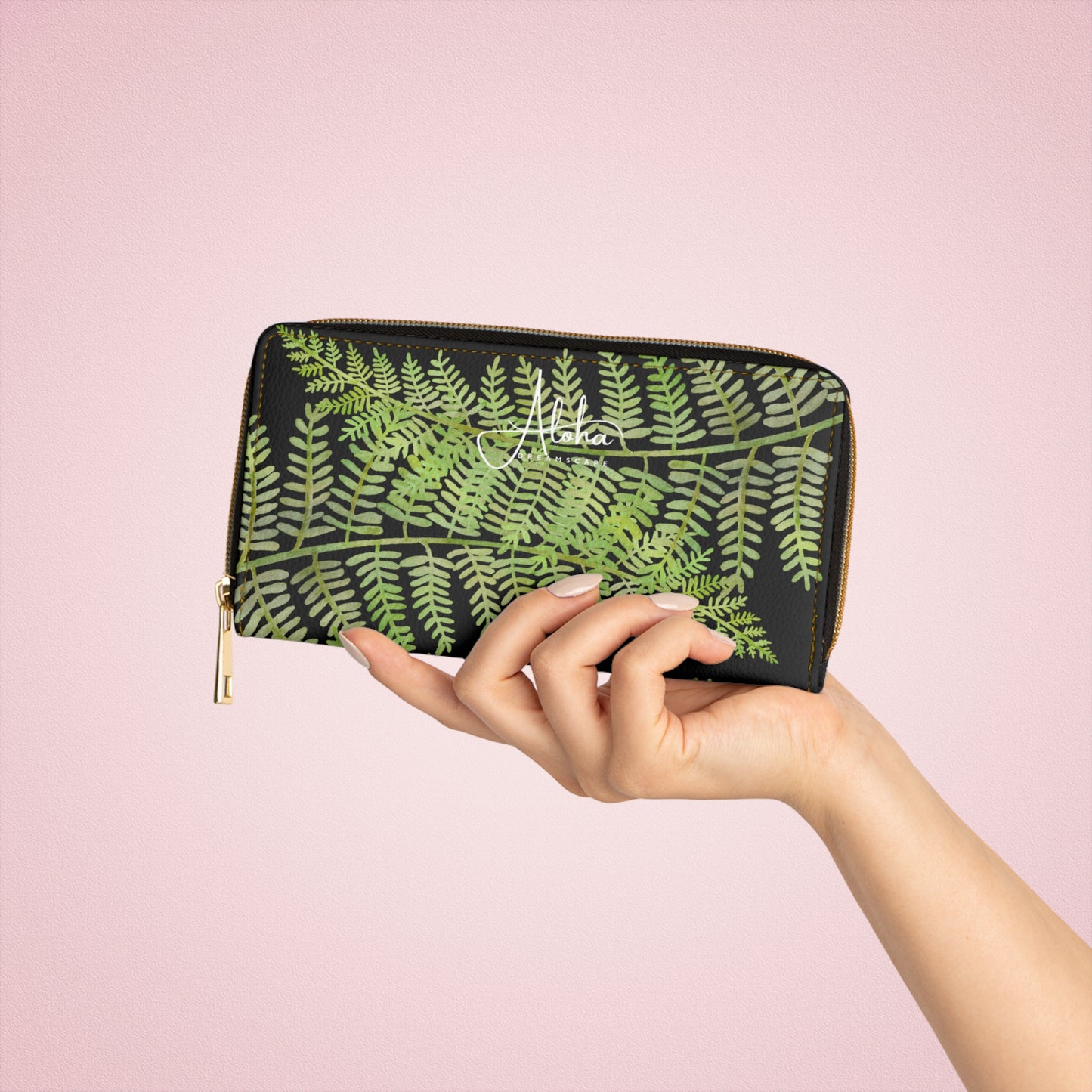 Fern Design-Zippered Wallet