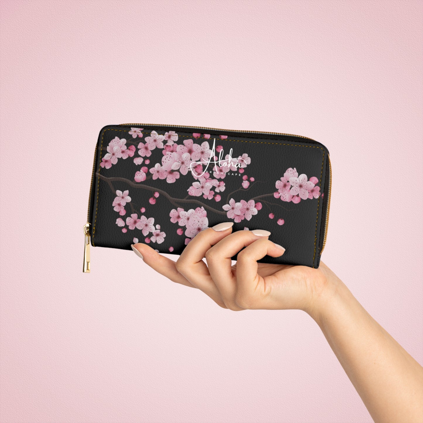 Zipper Wallet-Cherry Blossom Design
