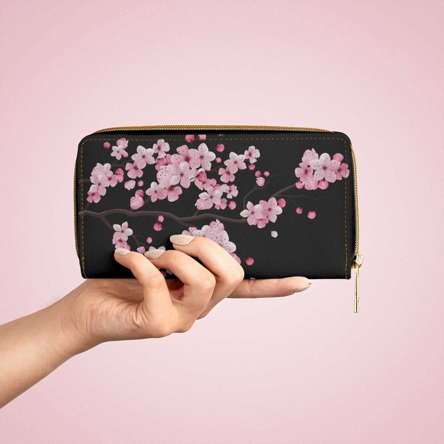 Zipper Wallet-Cherry Blossom Design