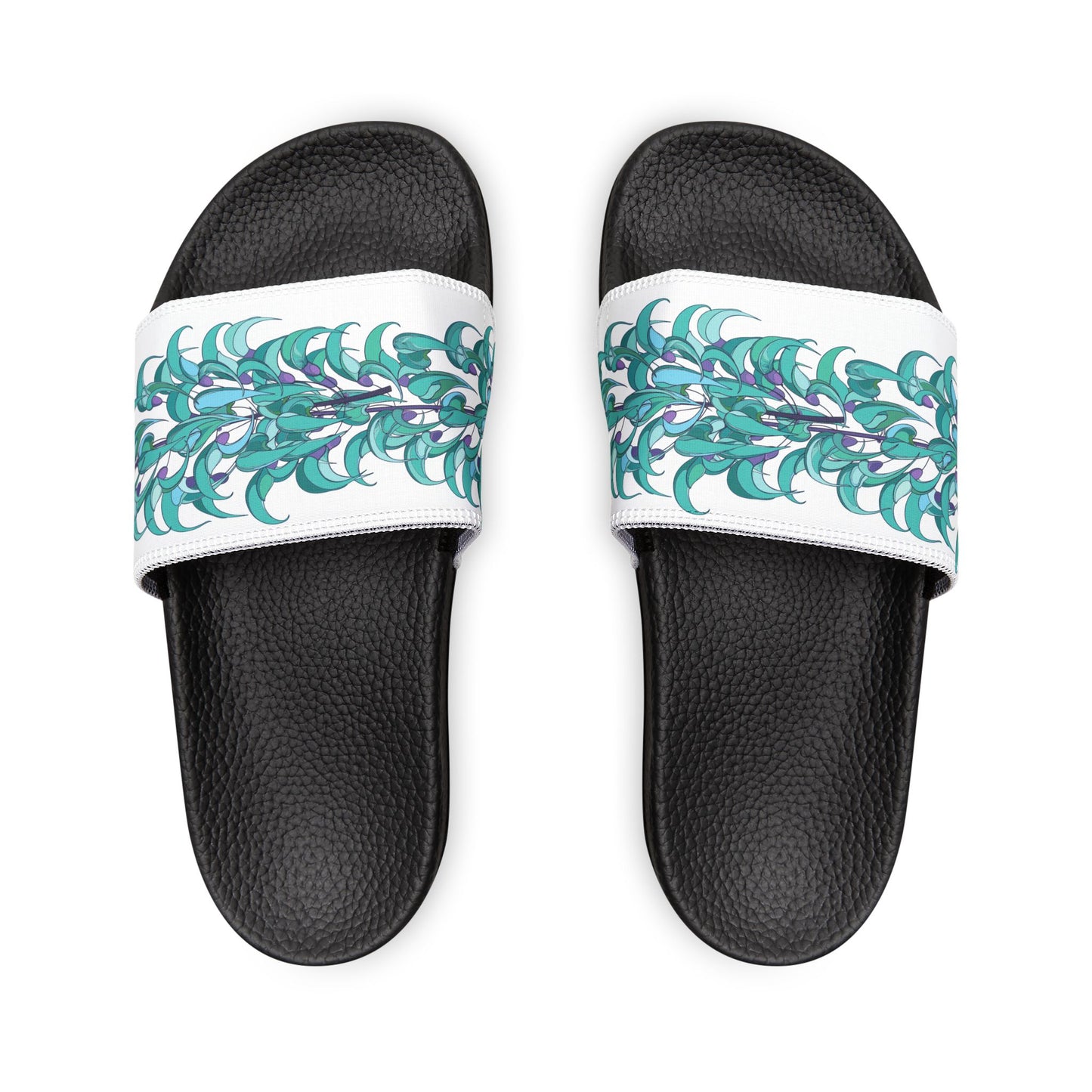 Sandals Blue Jade Flower Design