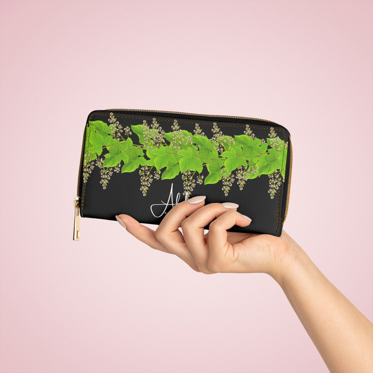 Kukui Leaf Design-Zippered Wallet