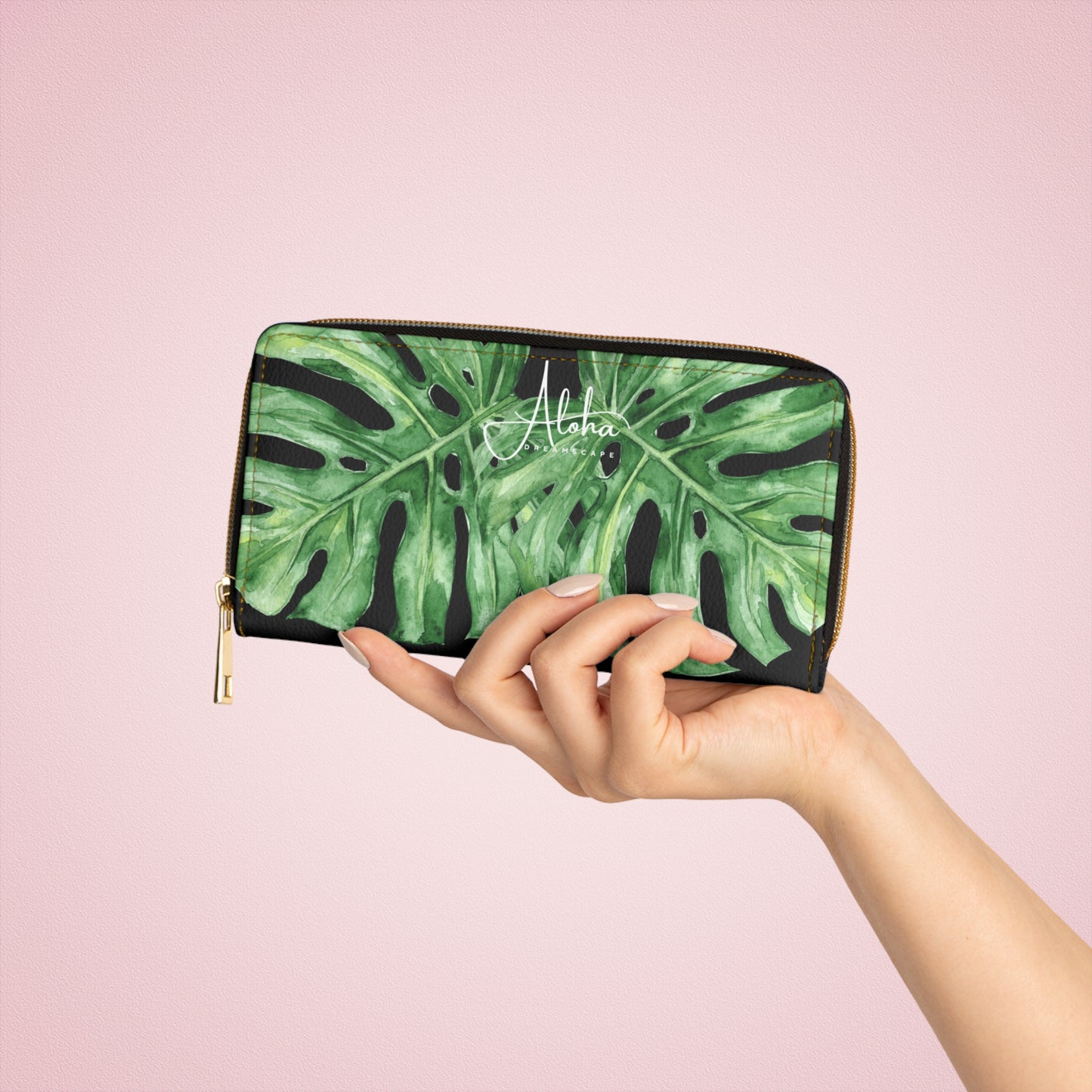 Monstera Design- Zippered Wallet