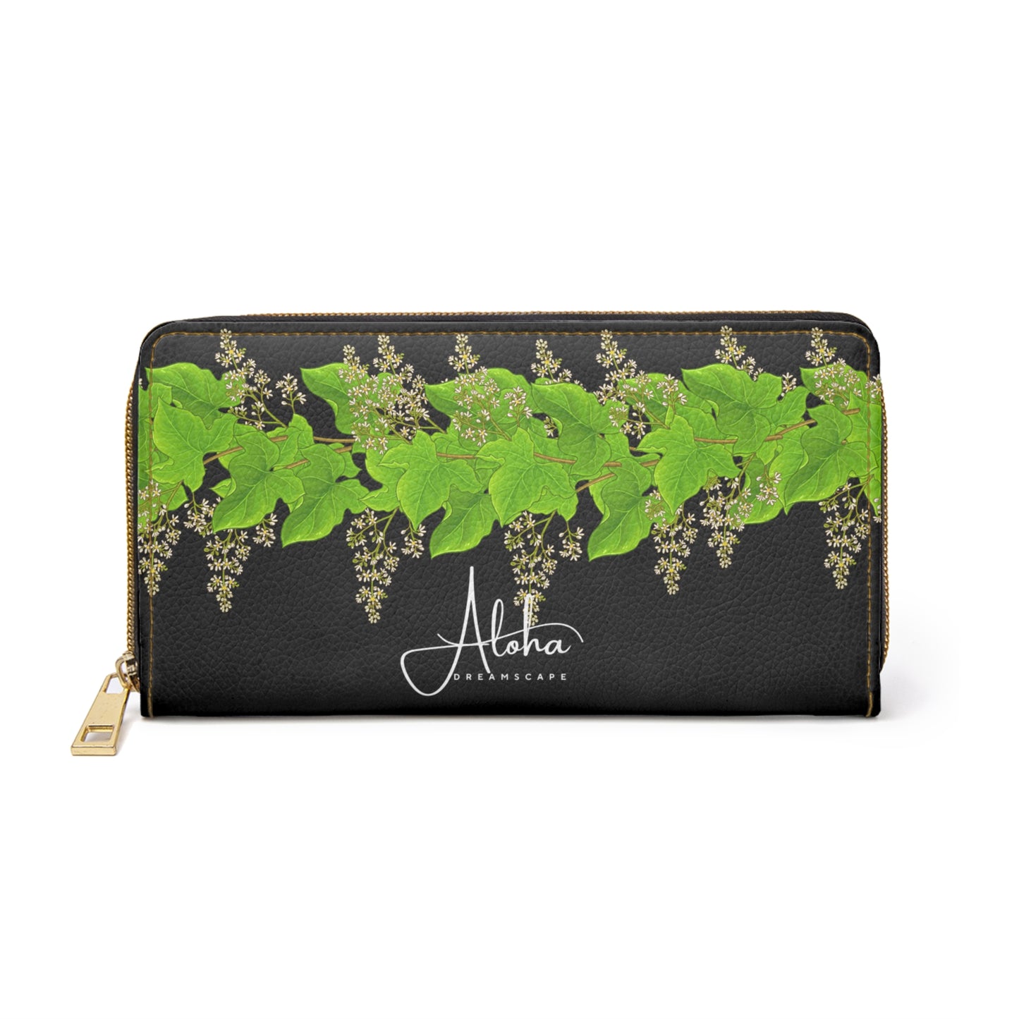 Kukui Leaf Design-Zippered Wallet