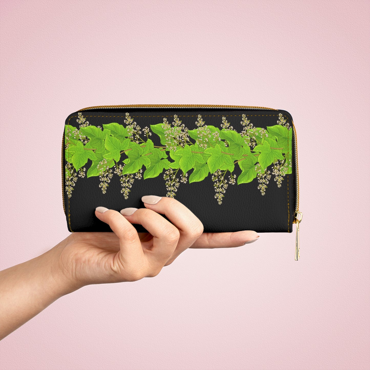 Kukui Leaf Design-Zippered Wallet
