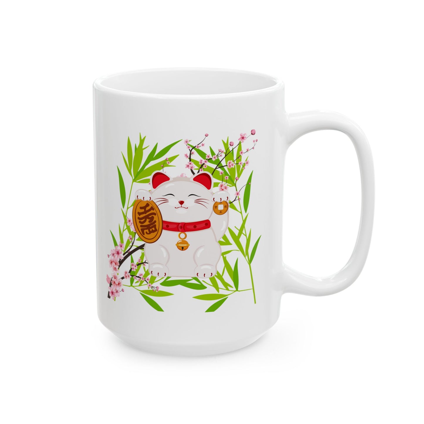 Good Luck Neko Cat-Ceramic Mug 15oz