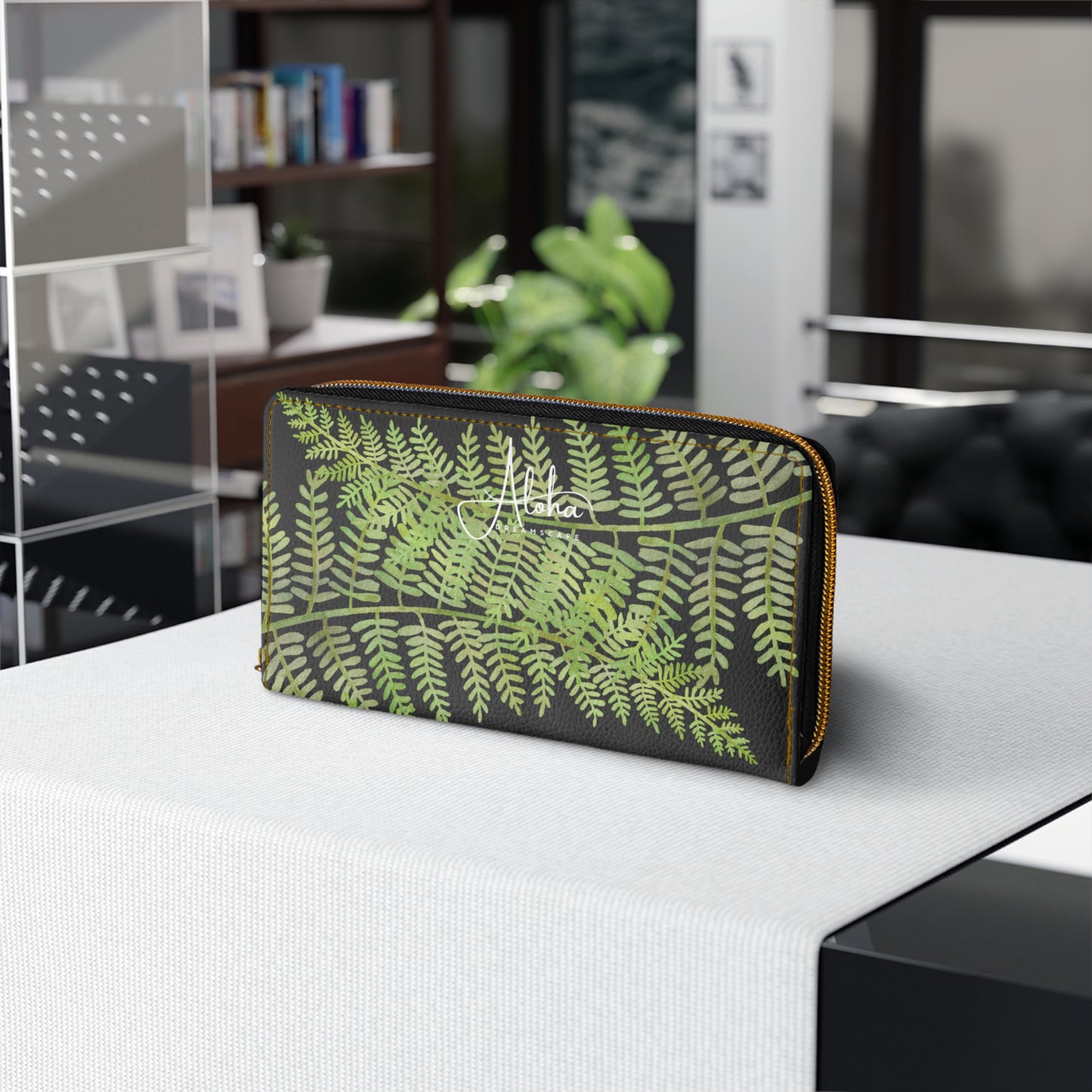 Fern Design-Zippered Wallet