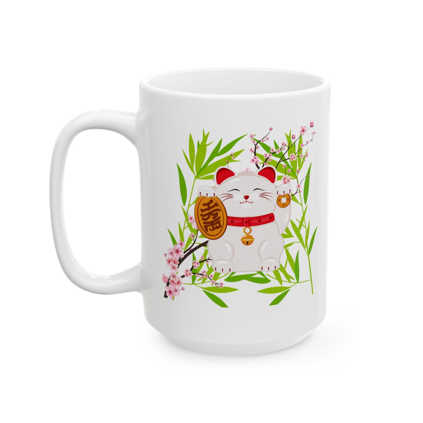 Good Luck Neko Cat-Ceramic Mug 15oz