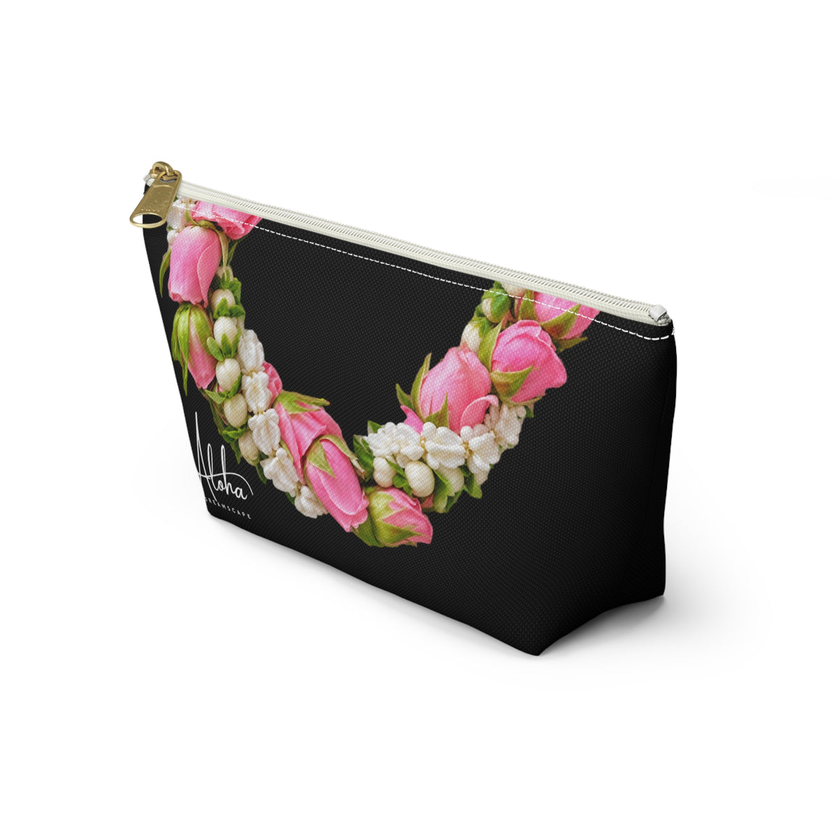 Lokelani w/crown flower blended Lei Design-Accessory Pouch w T-bottom