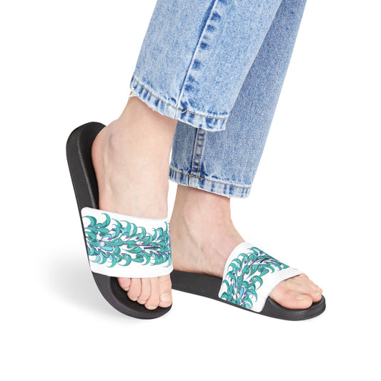 Sandals Blue Jade Flower Design