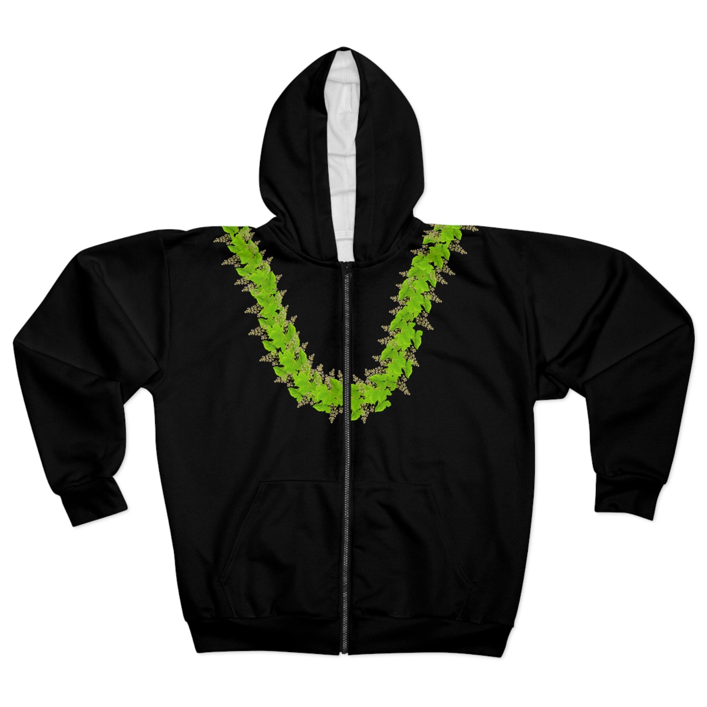 Kukui Leaves Lei-Unisex Zip Hoodie