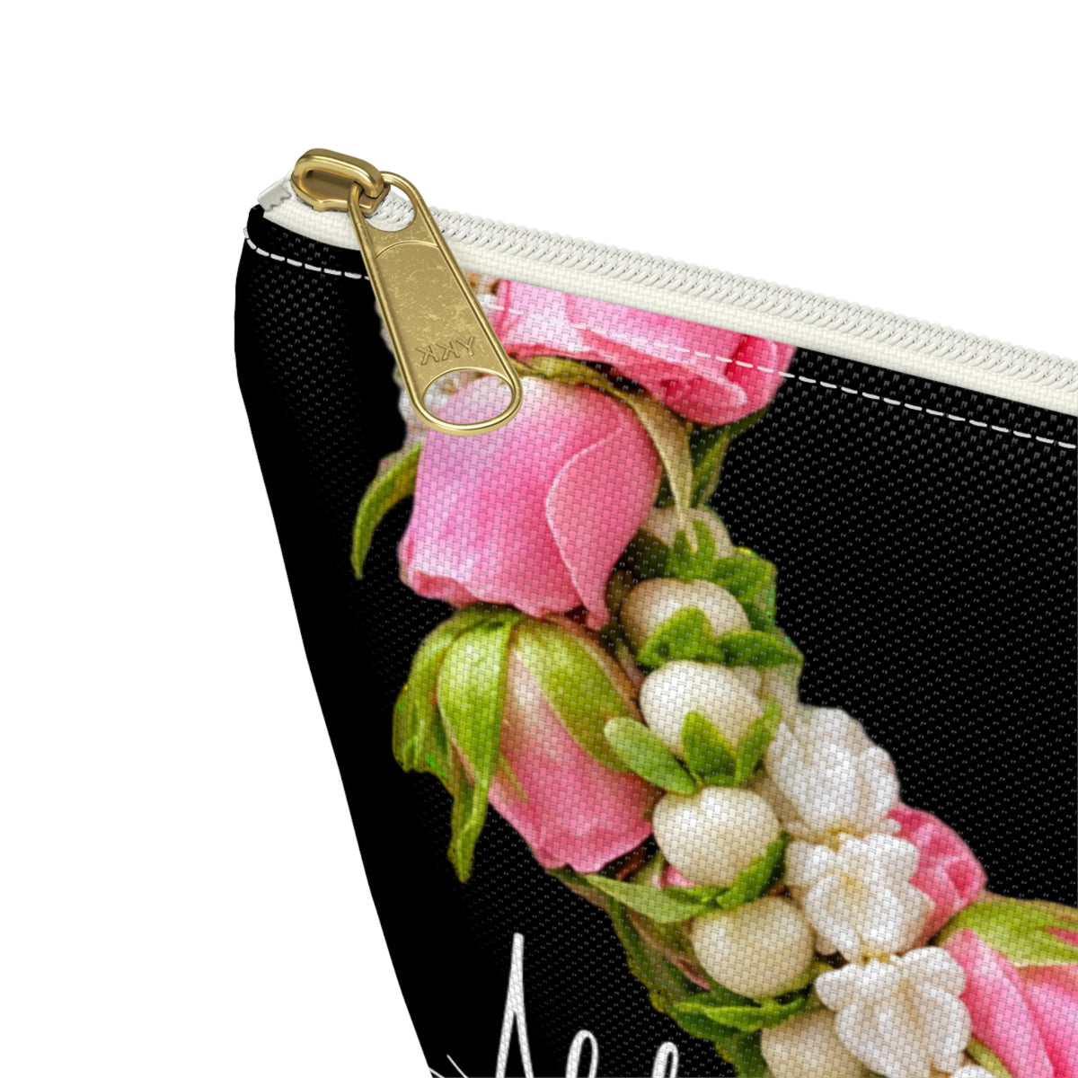 Lokelani w/crown flower blended Lei Design-Accessory Pouch w T-bottom