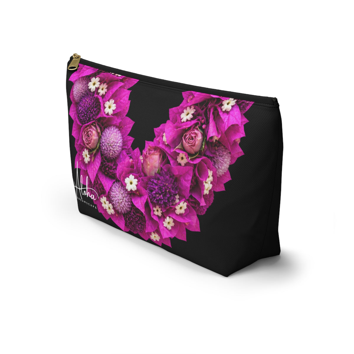 Bougainvillea Lei Zip Pouch, Hawaiian Bozu Loke Makeup Bag