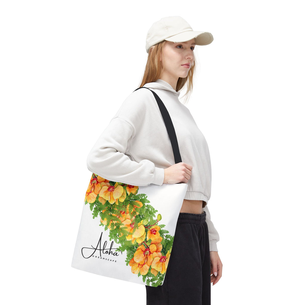 Hawaiian Orchid & Fern Tote Bag | Tropical Floral Beach Bag | Botanical Market Tote | Aloha Dreamscape Reusable Tote