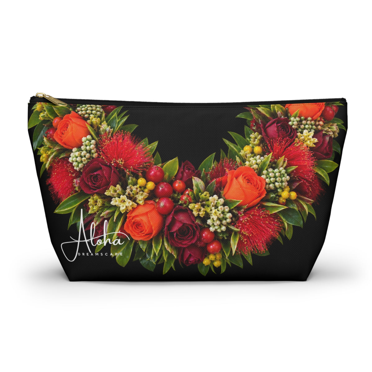 Ohia Lehua Zip Pouch, Hawaiian Lehua Blossom Pouch