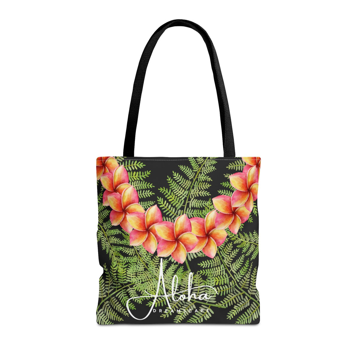 Hawaiian Plumeria & Fern Tote Bag | Tropical Beach Bag | Aloha Dreamscape Floral Market Tote | Hawaii Reusable Shopping Bag