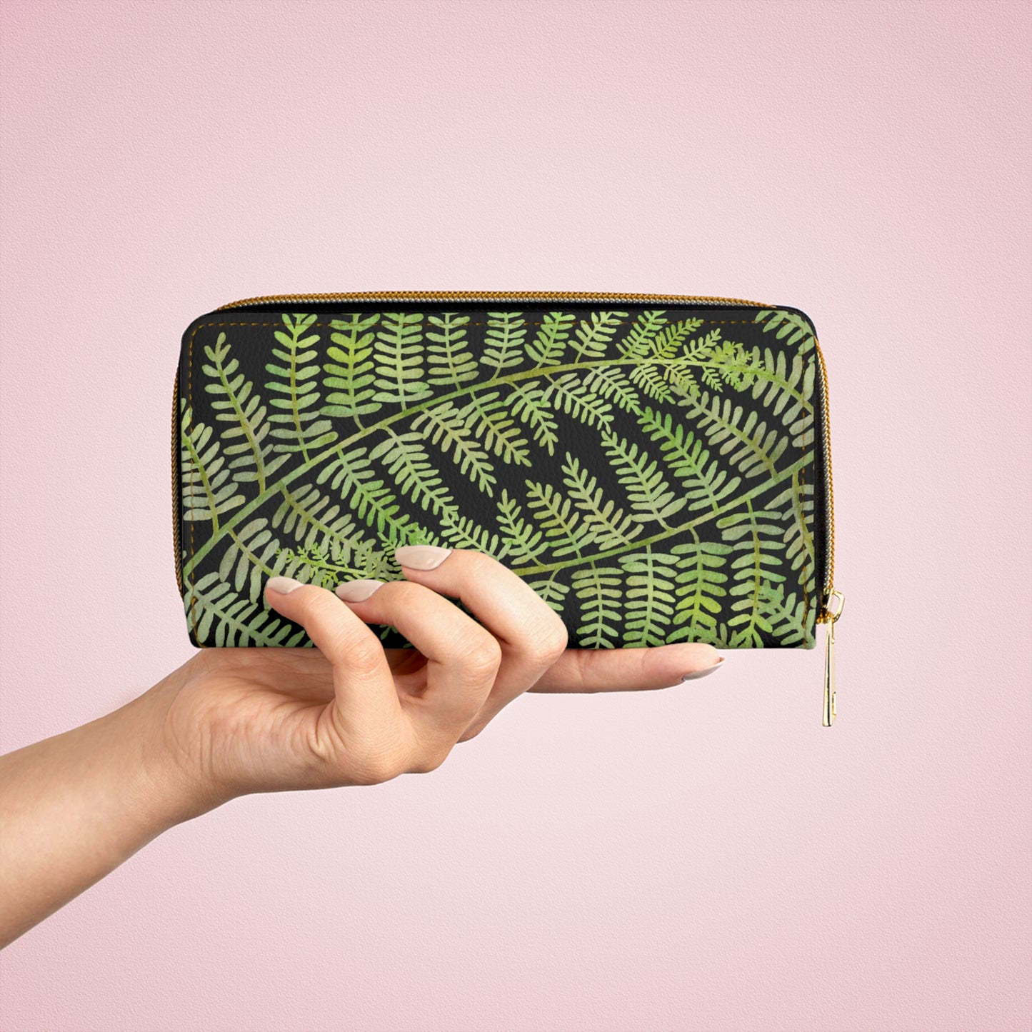 Fern Design-Zippered Wallet