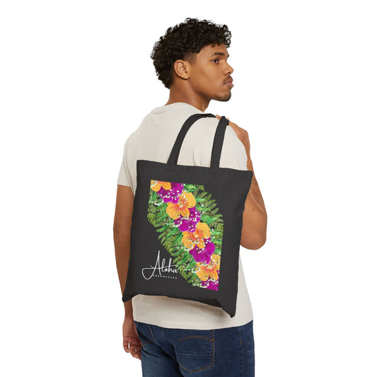Canvas Tote Bag - Orchid Lei