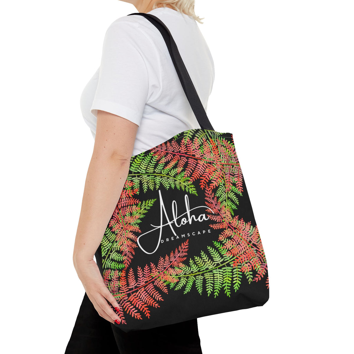 Tropical fern Tote Bag | Aloha Dreamscape Botanical Tote | Hawaiian Fern Market Bag | Island Style Reusable Beach Tote