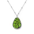 Monstera Leaf Oval Necklace