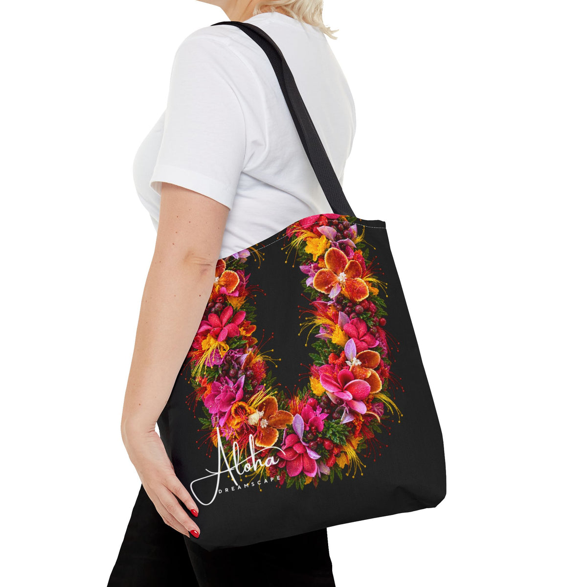 Island Sunset Lei Tote Bag – Vibrant Hawaiian Floral Design