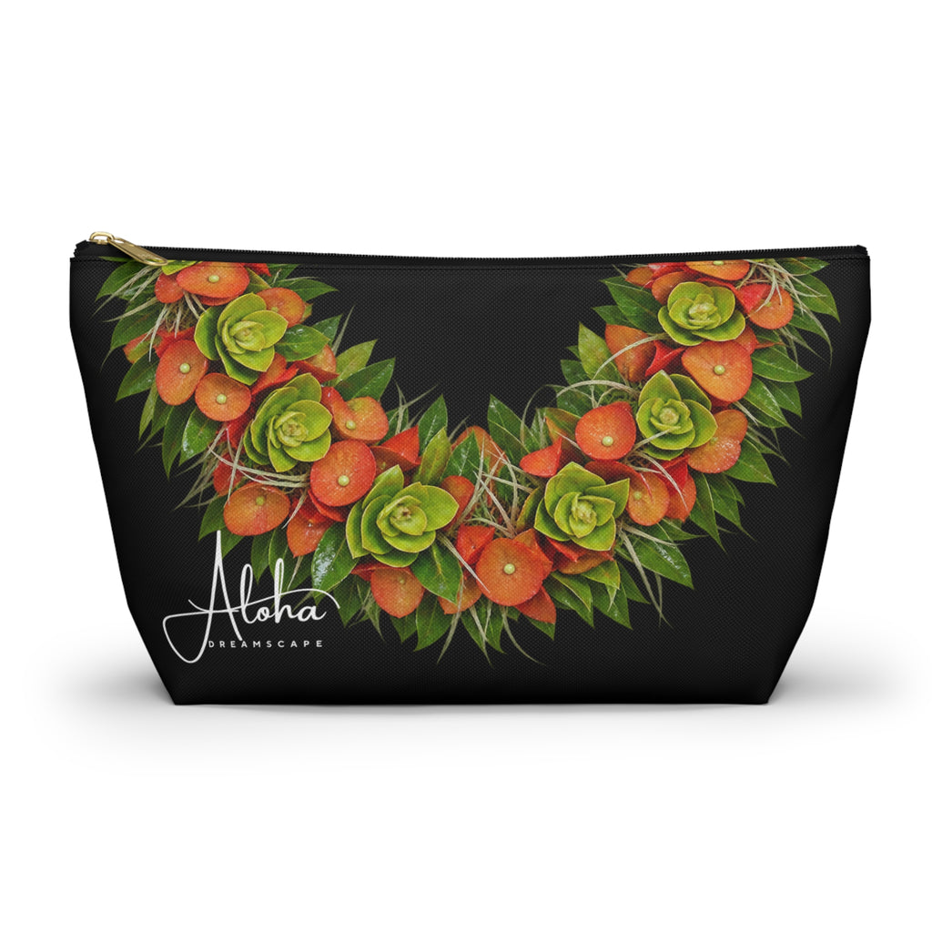 assorted flower Lei Design-Accessory Pouch w T-bottom