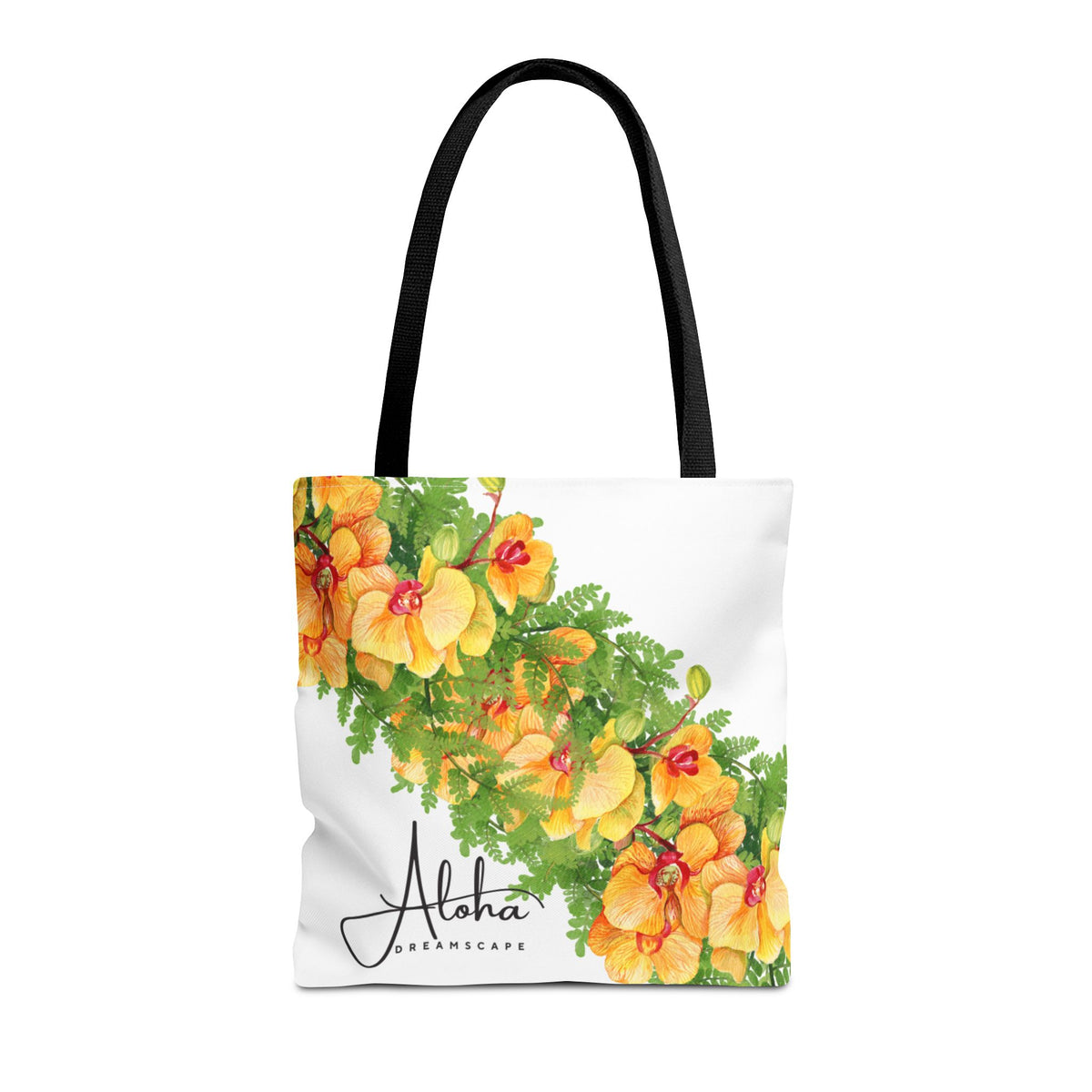 Hawaiian Orchid & Fern Tote Bag | Tropical Floral Beach Bag | Botanical Market Tote | Aloha Dreamscape Reusable Tote