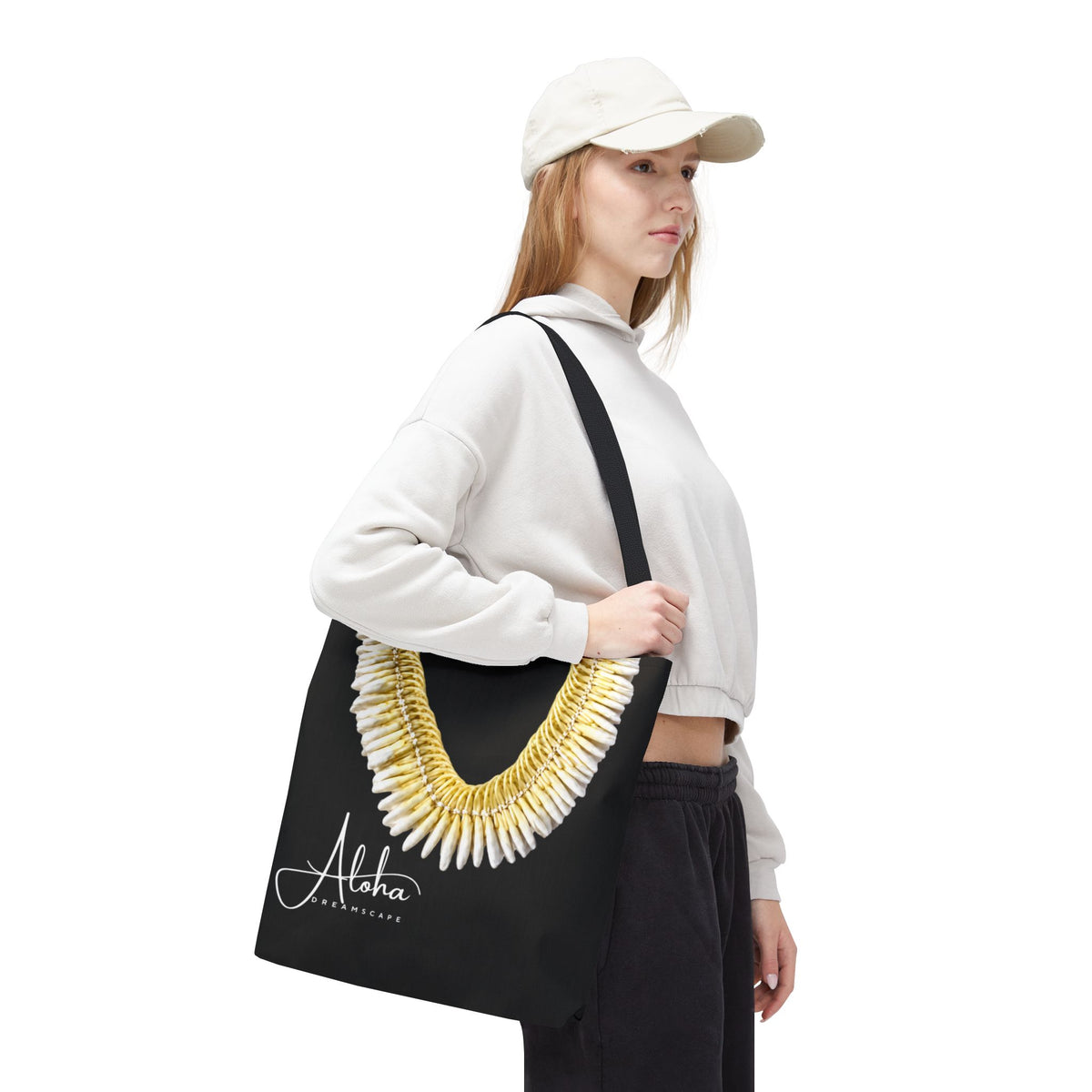 White ginger lei-Tote Bag | Tropical Floral Beach Bag | Botanical Market Tote | Aloha Dreamscape Reusable Tote