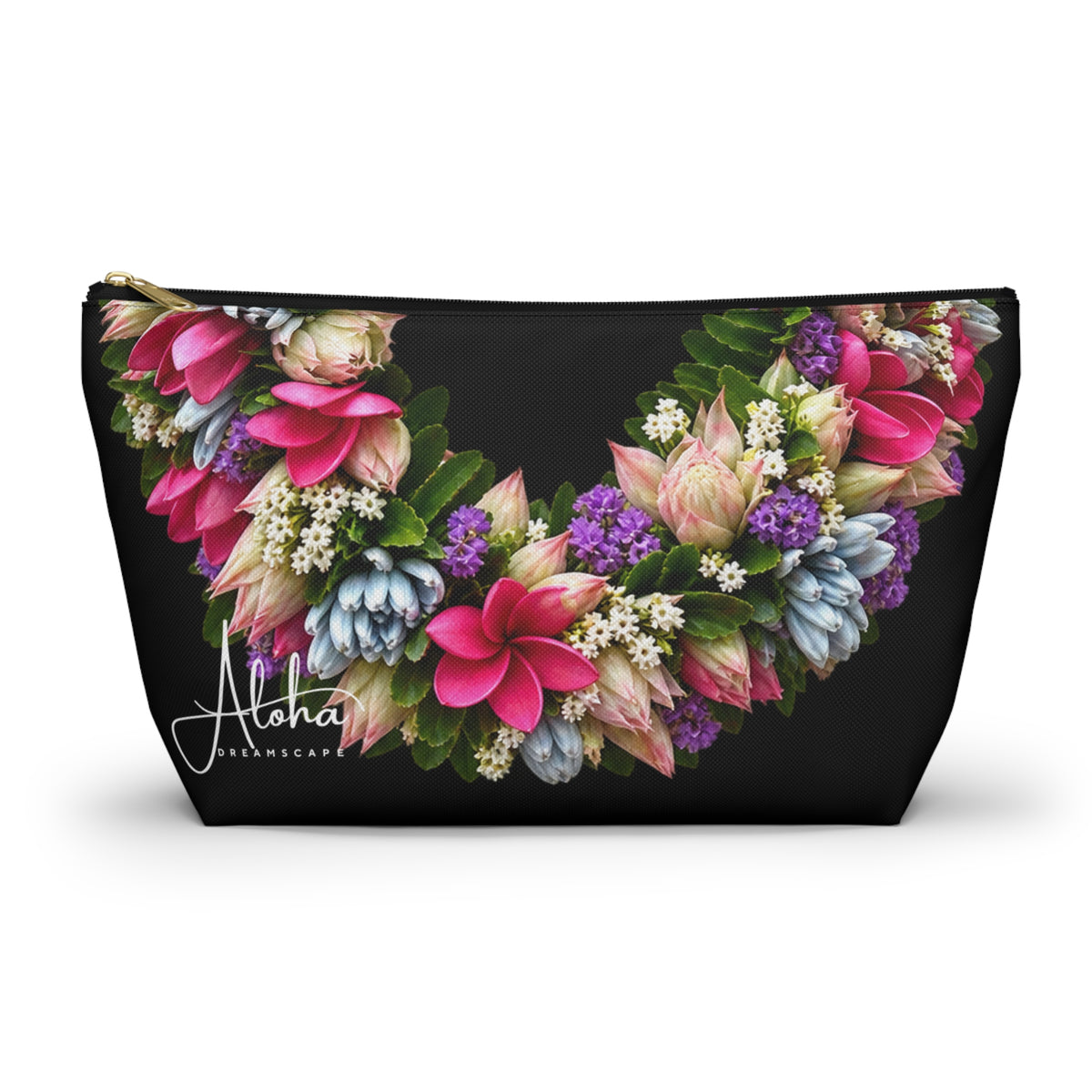 Pink Plumeria Lei Zip Pouch