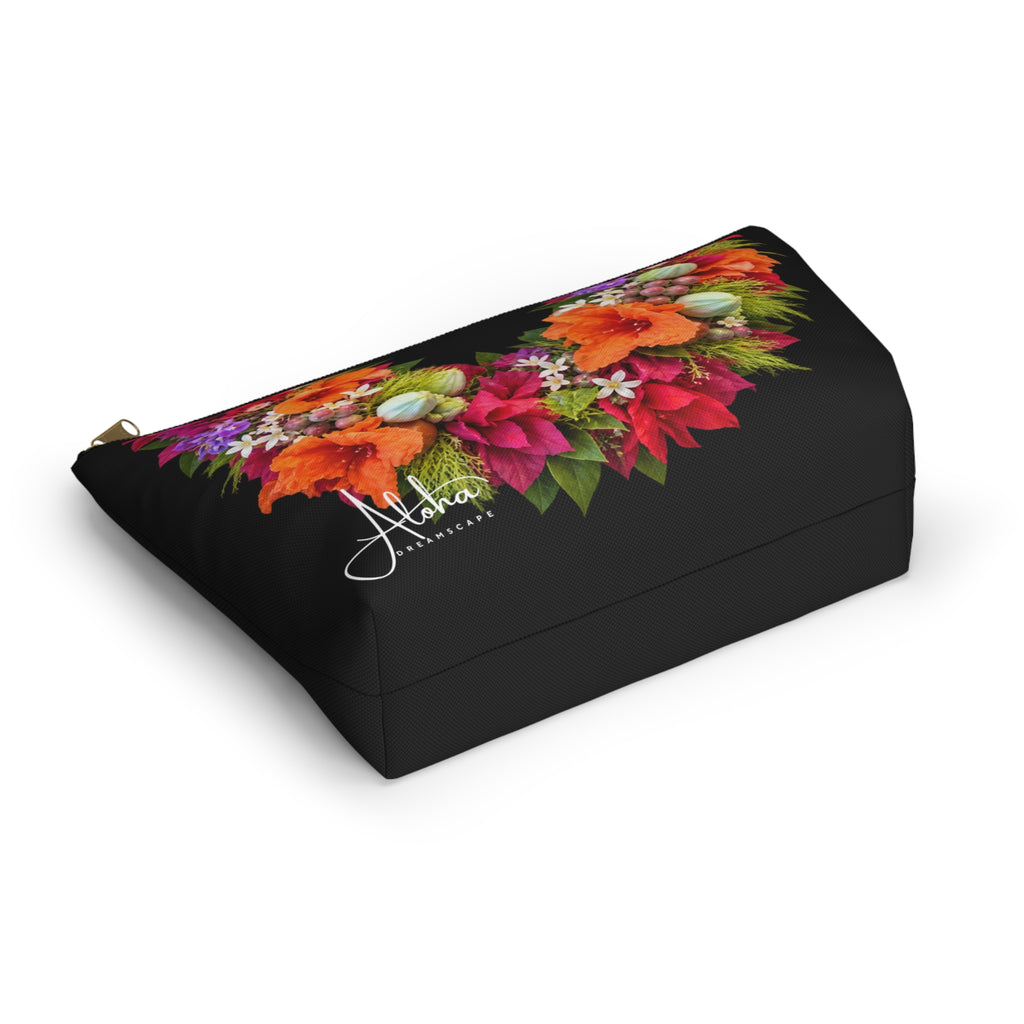 Hawaiian Assorted Flower Zip Pouch, Tropical Floral Pouch