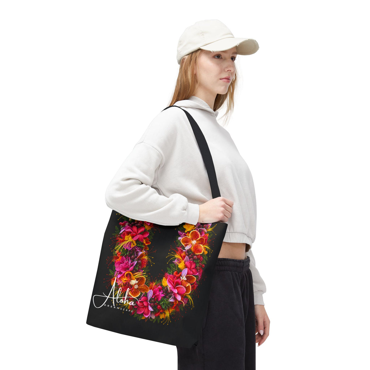 Island Sunset Lei Tote Bag – Vibrant Hawaiian Floral Design