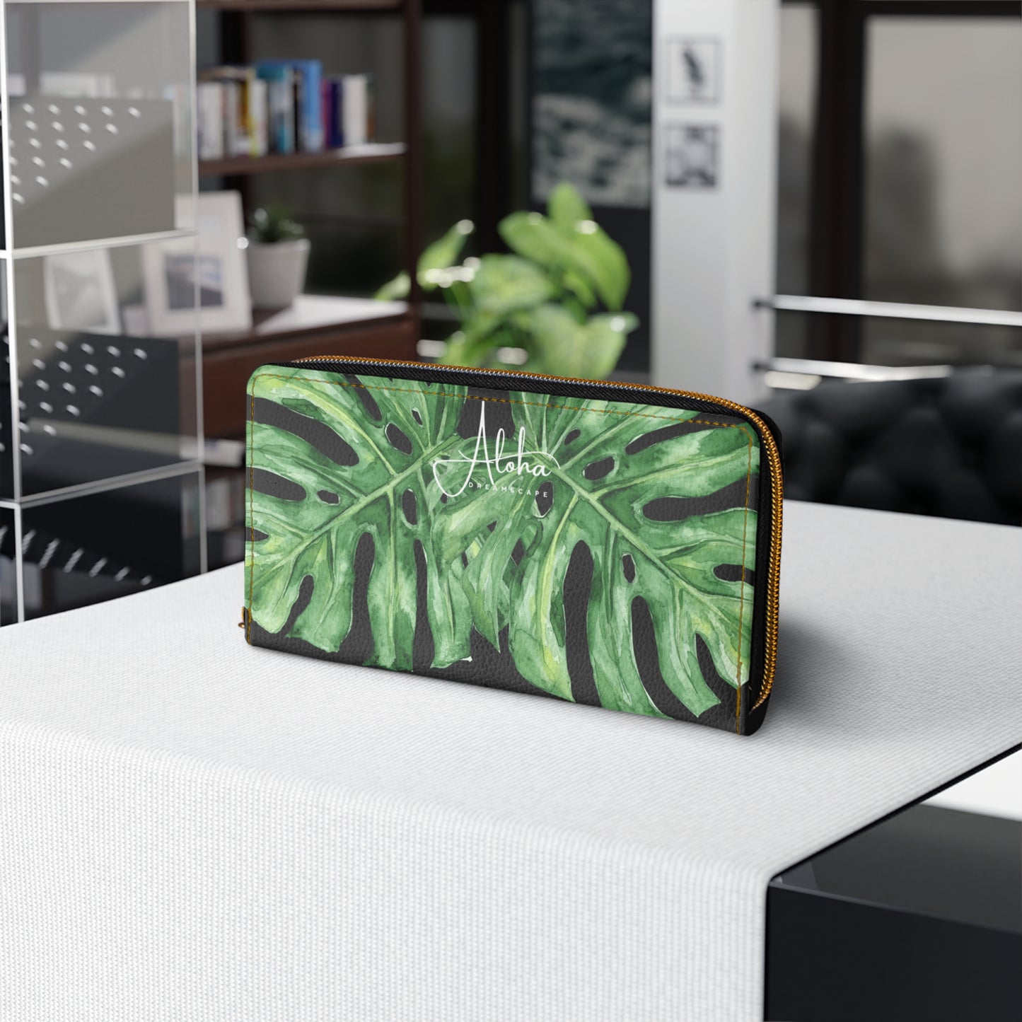 Monstera Design- Zippered Wallet