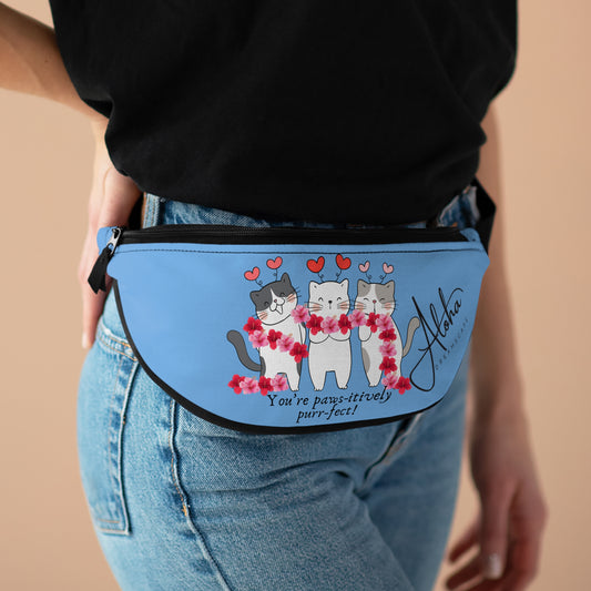 Cute Cat Lovers Fanny Pack - 'You’re Paws-itively Purr-fect'