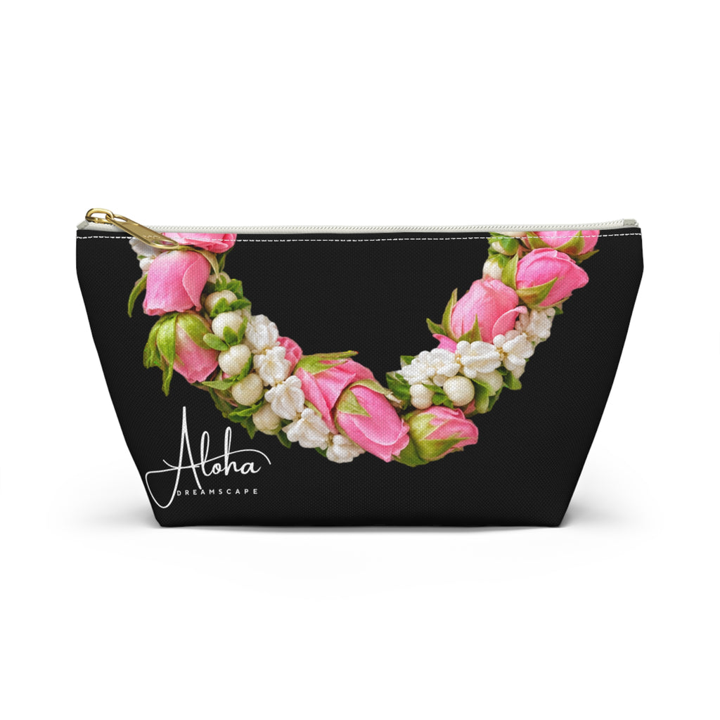 Lokelani w/crown flower blended Lei Design-Accessory Pouch w T-bottom