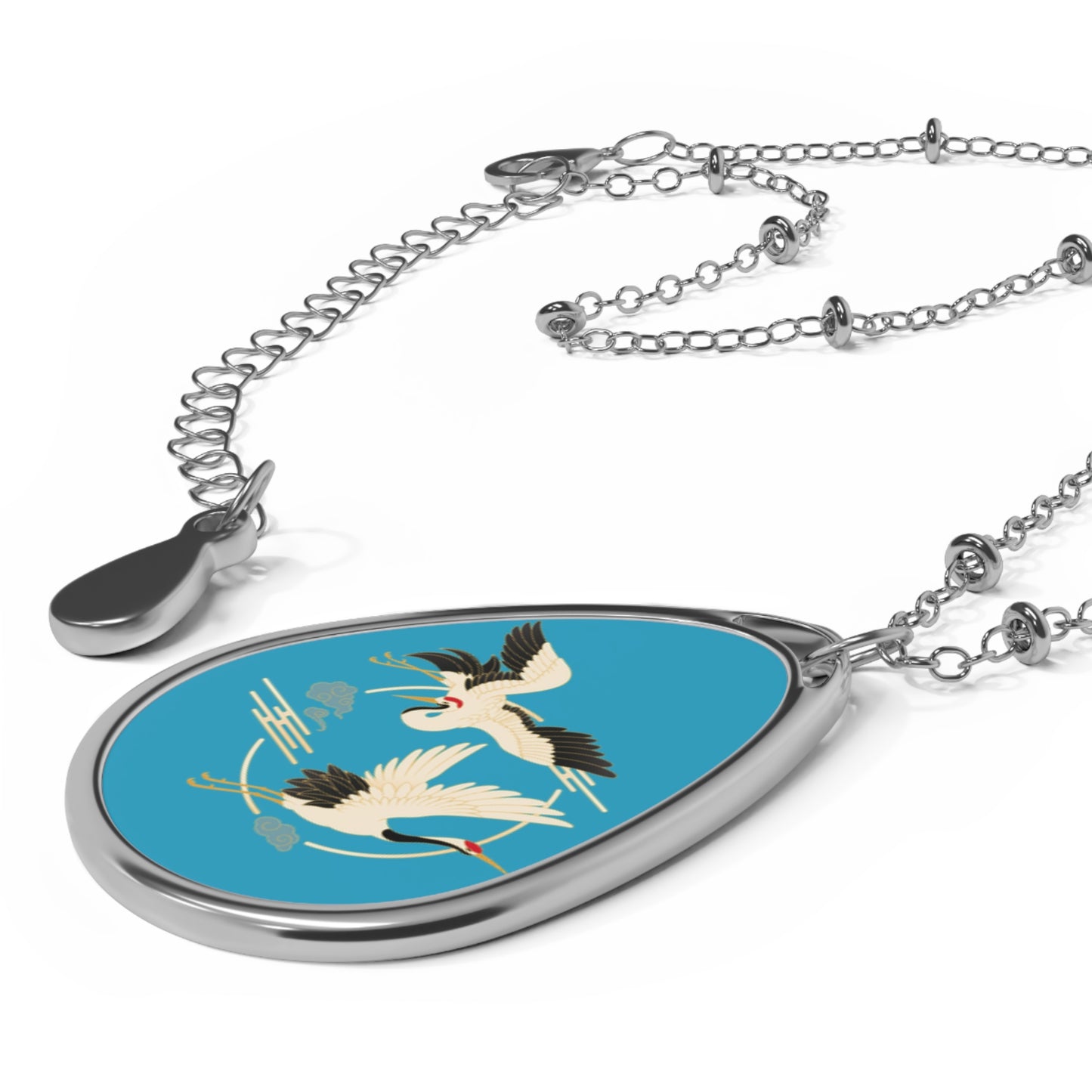 Cranes-Oval Necklace