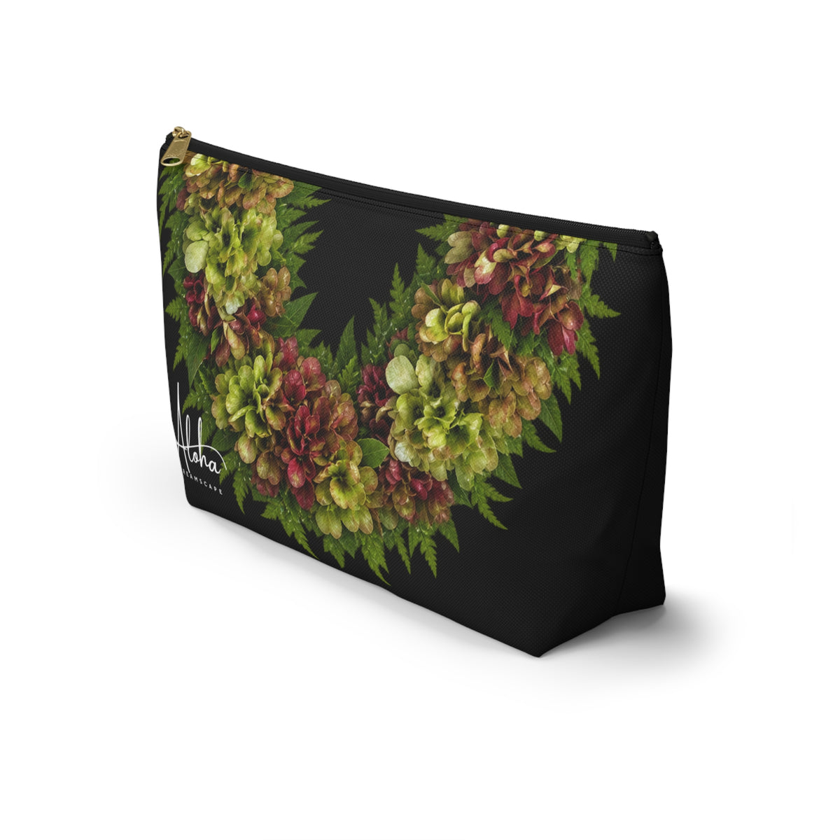 Aalii Lei Zip Pouch, Hawaiian Aalii Seed Capsule Makeup Bag