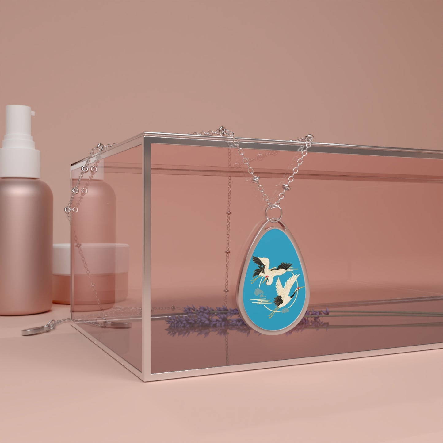 Cranes-Oval Necklace