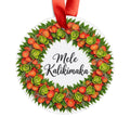Mele Kalikimaka Chinese Hat Lei Christmas Ornament, Hawaiian Chinese Hat Lei Holiday Decor, Acrylic Ornament with Ribbon