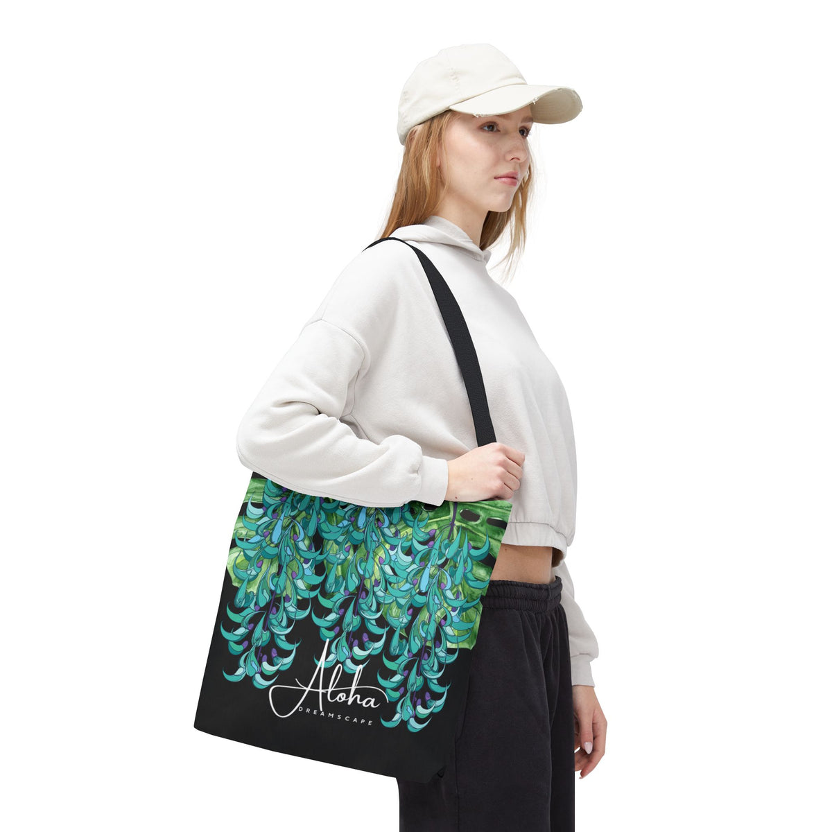 Jade Vine & Monstera Tote Bag | Aloha Dreamscape Tote Bag | Tropical Botanical Hawaiian Market Bag | Island Style Reusable Tote