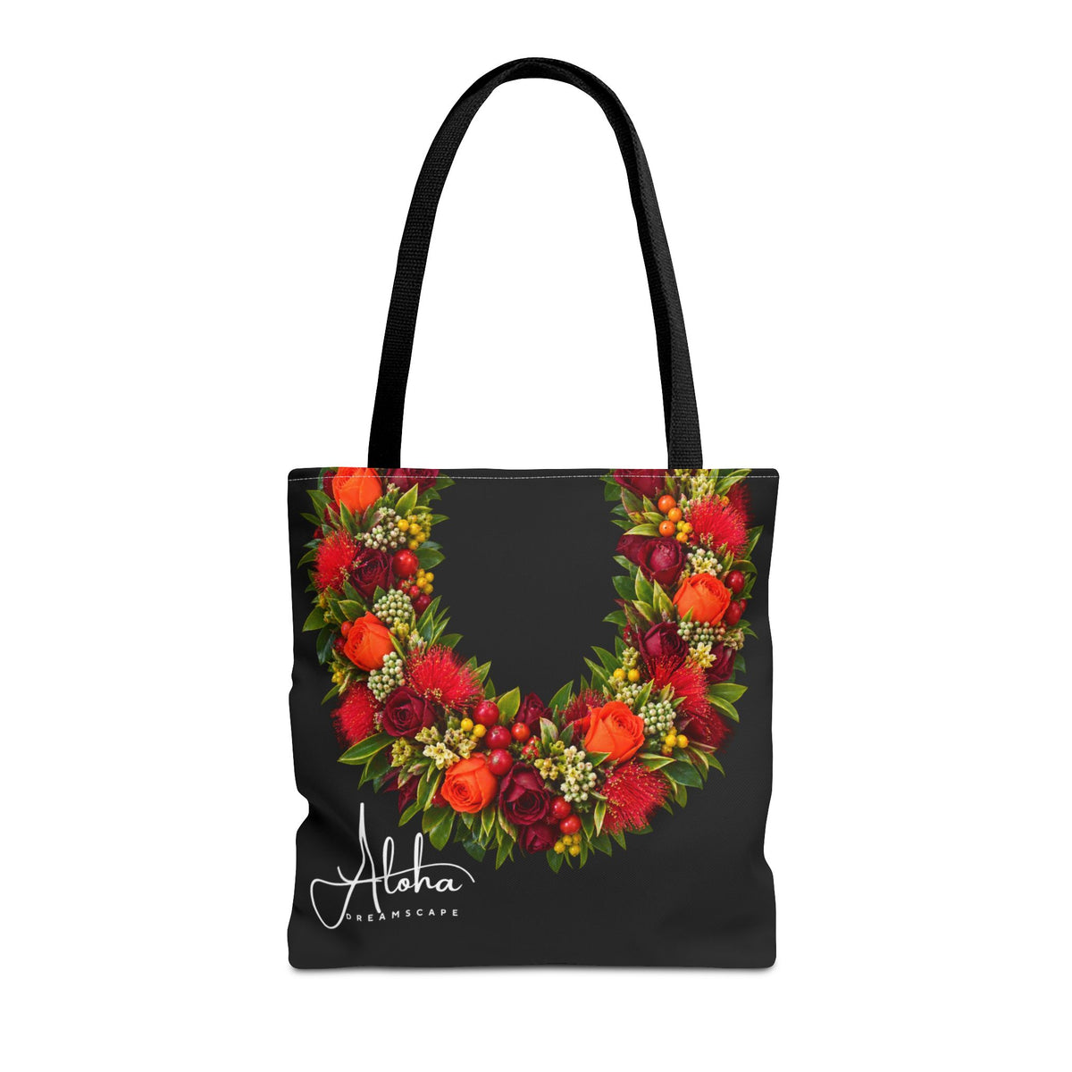 Assorted flower lei| Tropical Floral Beach Bag | Botanical Market Tote | Aloha Dreamscape Reusable Tote