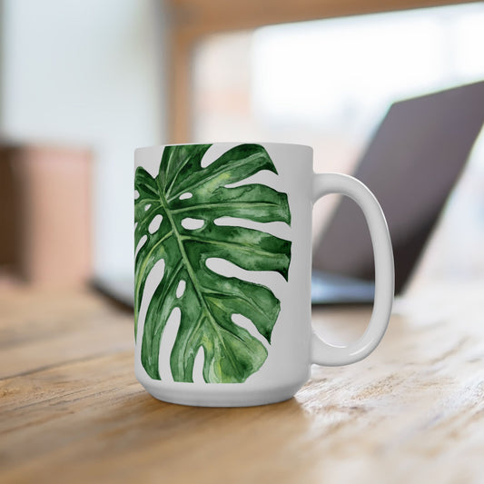 Monstera Design-Ceramic Mug 15oz