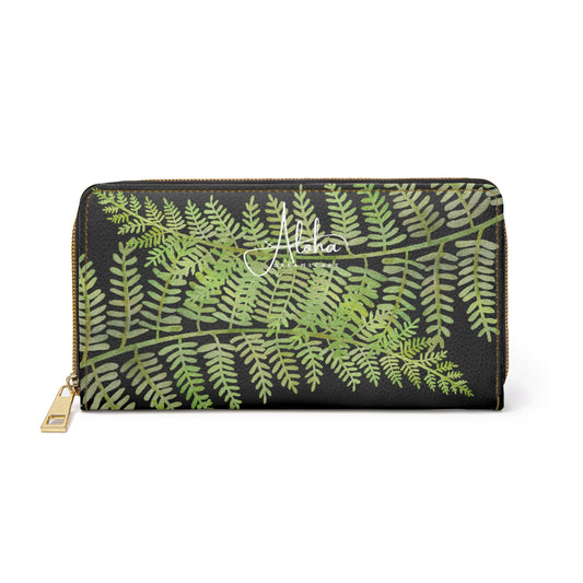 Fern Design-Zippered Wallet