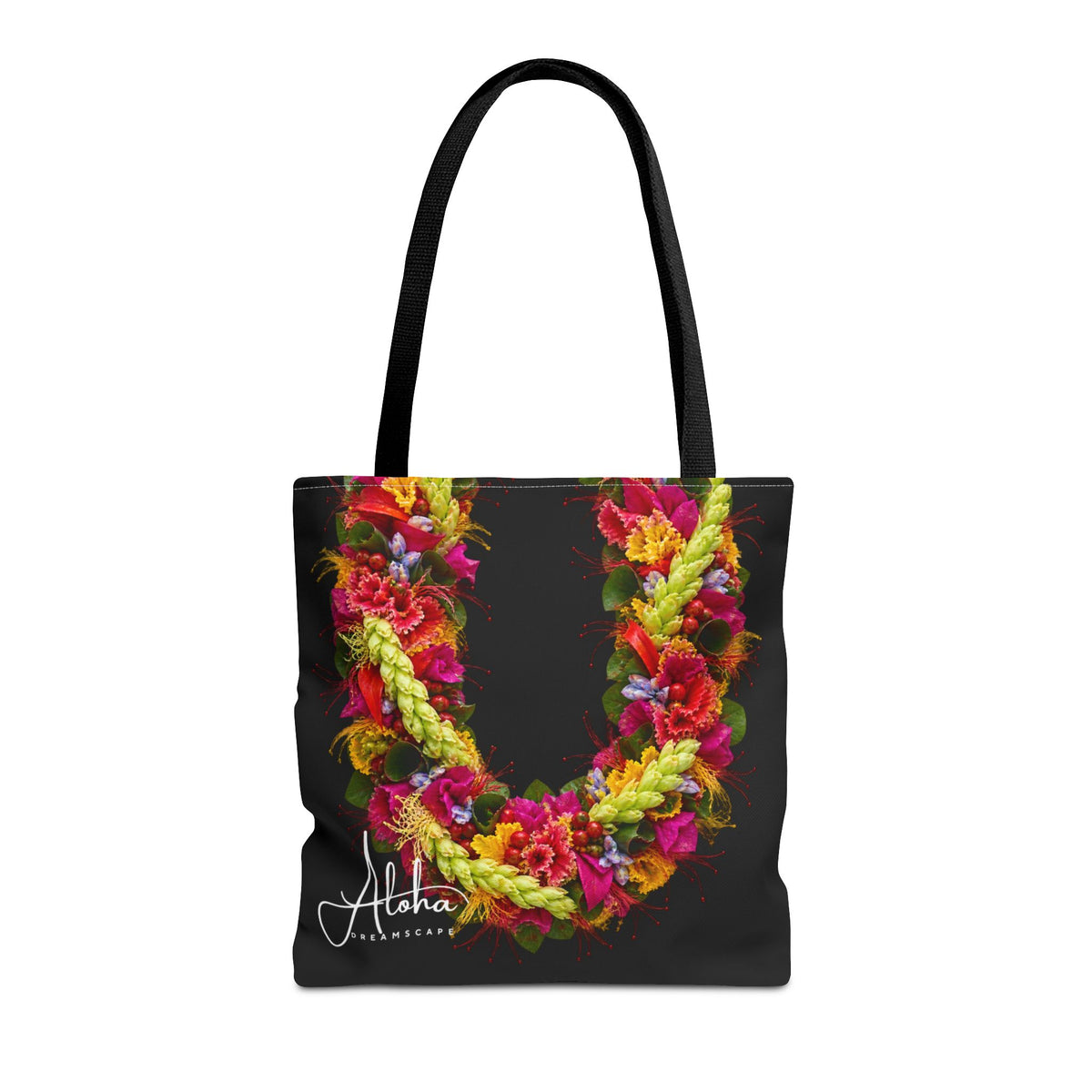 Flower lei| Tropical Floral Beach Bag | Botanical Market Tote | Aloha Dreamscape Reusable Tote