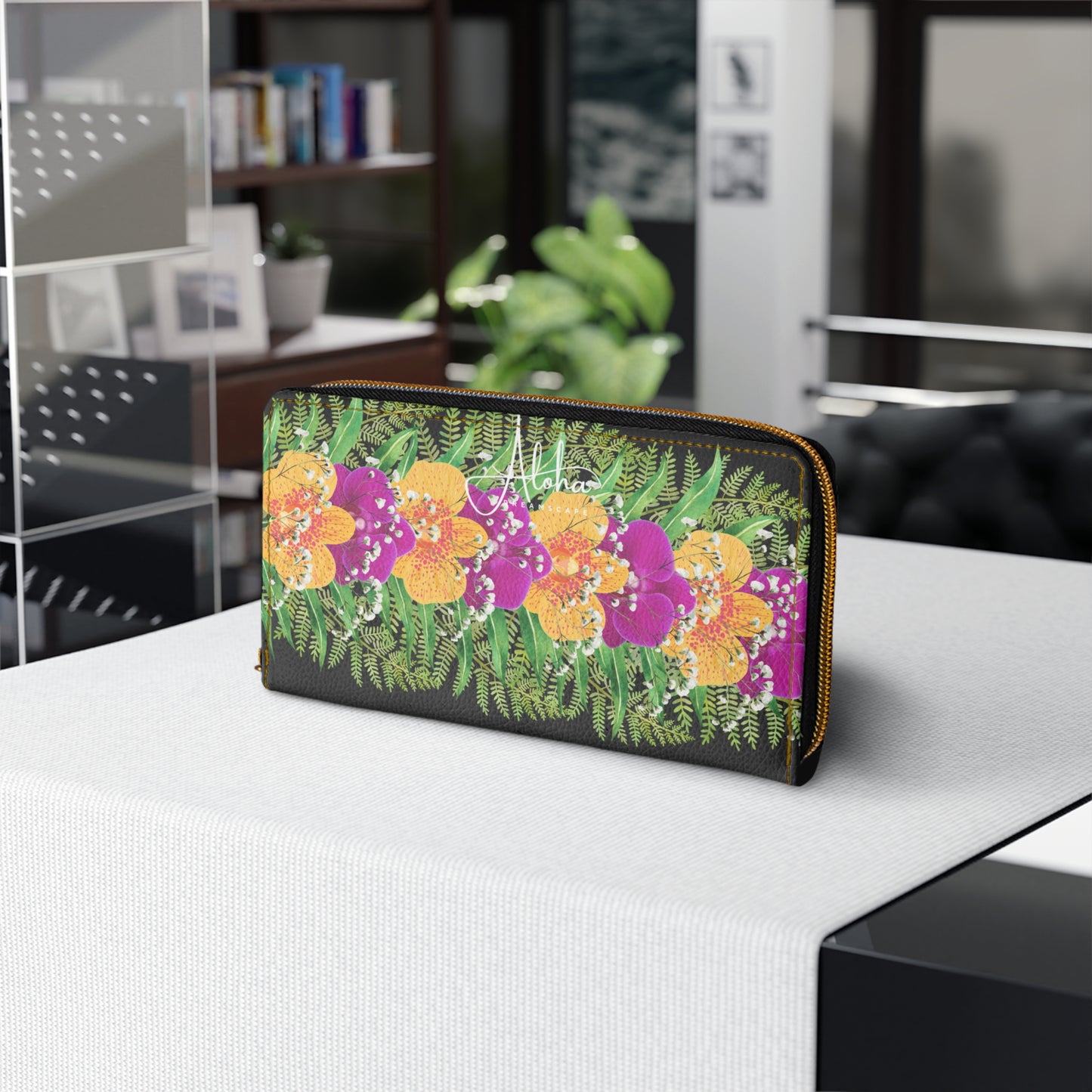 Assorted Orchid Design-Zippered Wallet