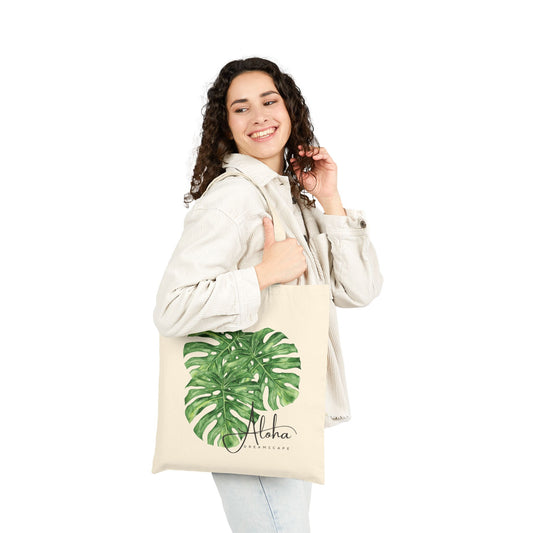 Canvas Tote Bag-Monstera Leaves