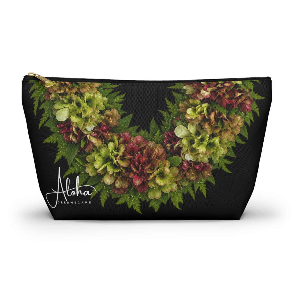 Aalii Lei Zip Pouch, Hawaiian Aalii Seed Capsule Makeup Bag