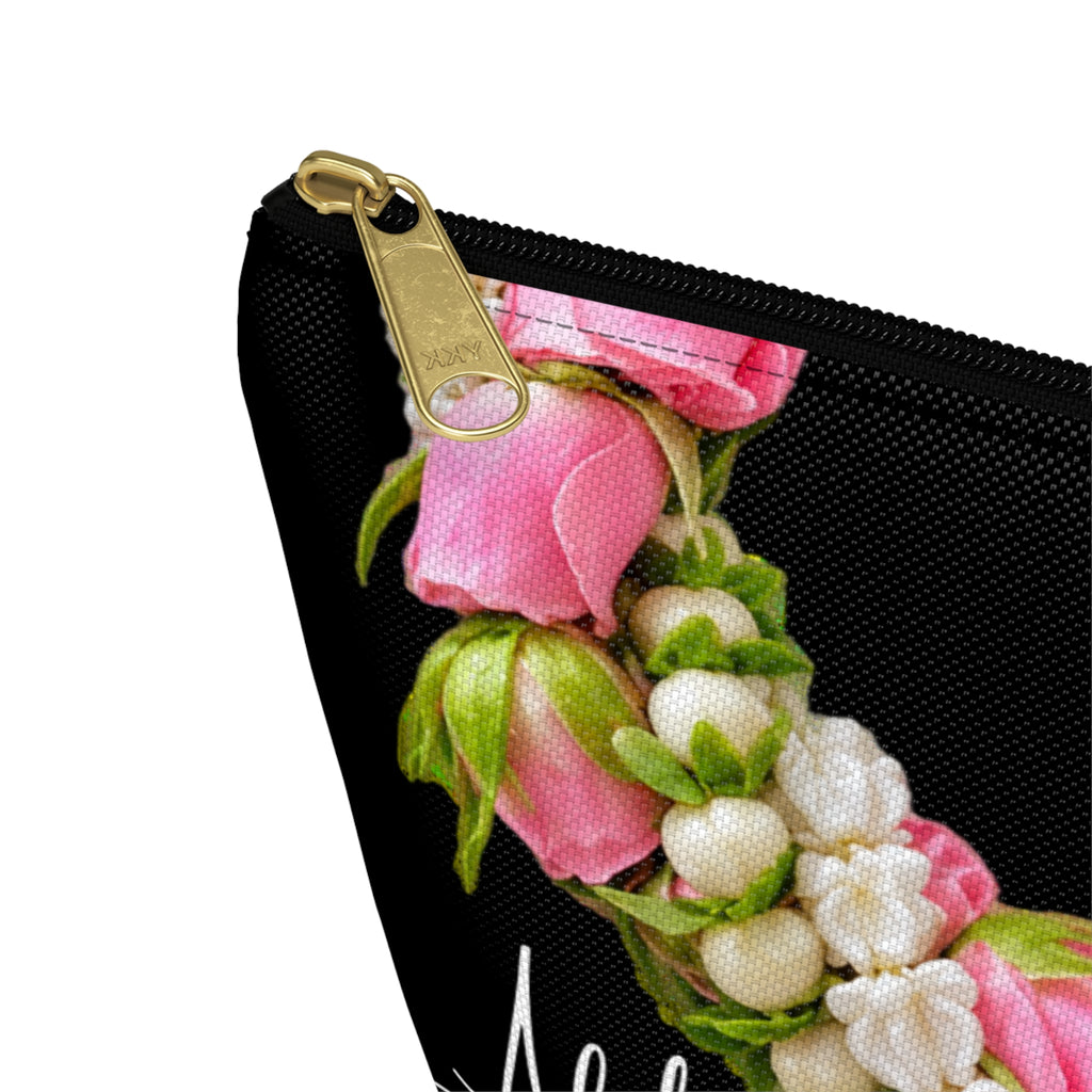 Lokelani w/crown flower blended Lei Design-Accessory Pouch w T-bottom