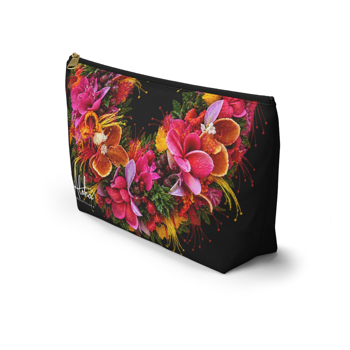 Sunset Orchid Lei Zip Pouch