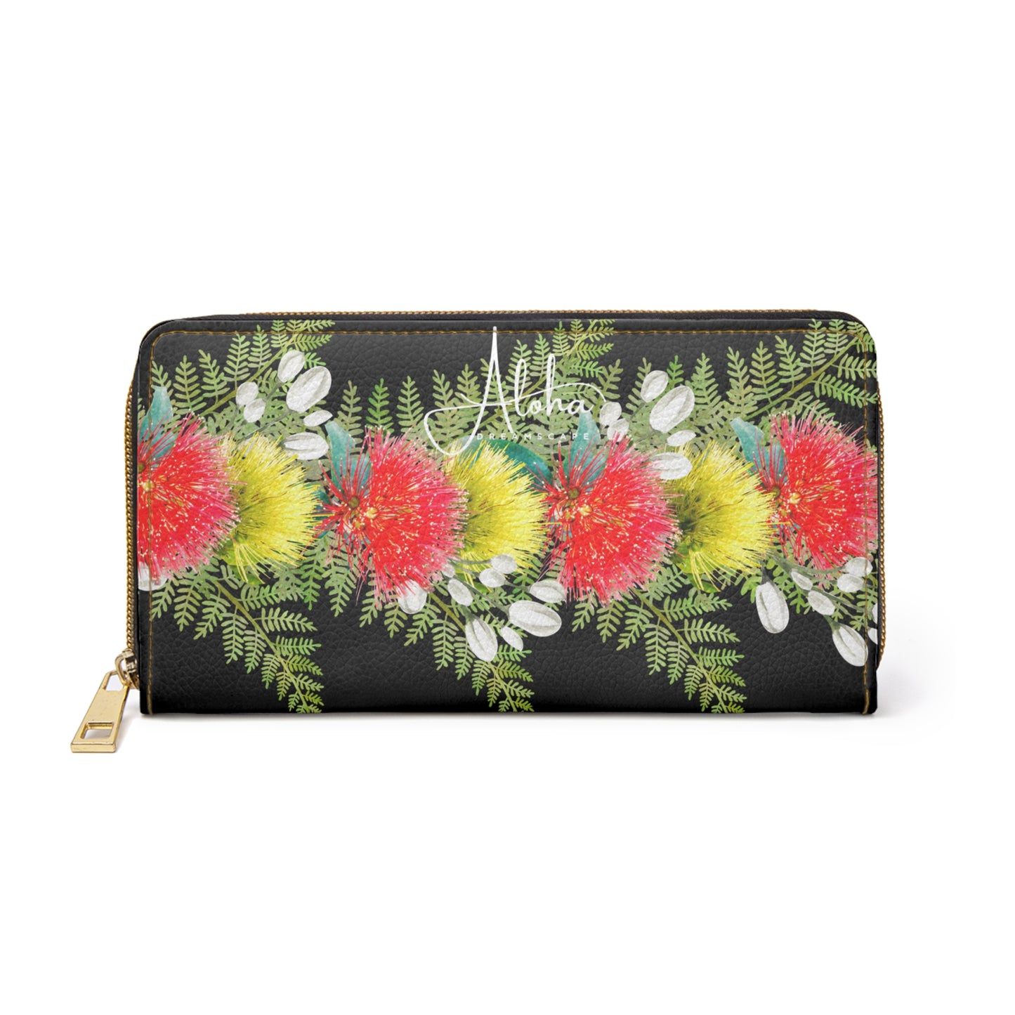 Assorted Lehua Blossoms-Zippered Wallet